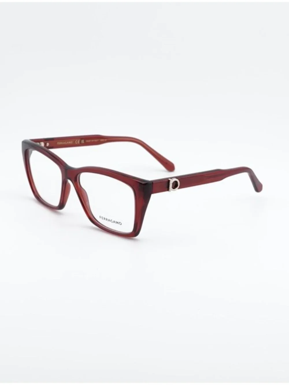 Salvatore Ferragamo SF3030E 616 Eyeglasses Transparent Red 54mm Square Frame